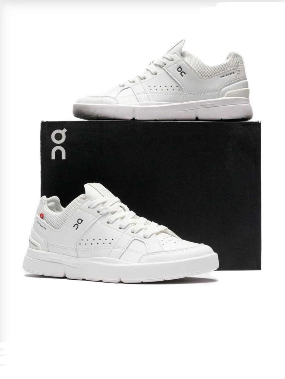 Size 6-On The Roger Clubhouse Women's All White Sneakers Logo 48.99429